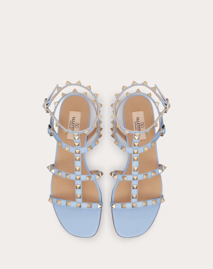ROCKSTUD FLAT CALFSKIN SANDAL WITH STRAPS - Image 3
